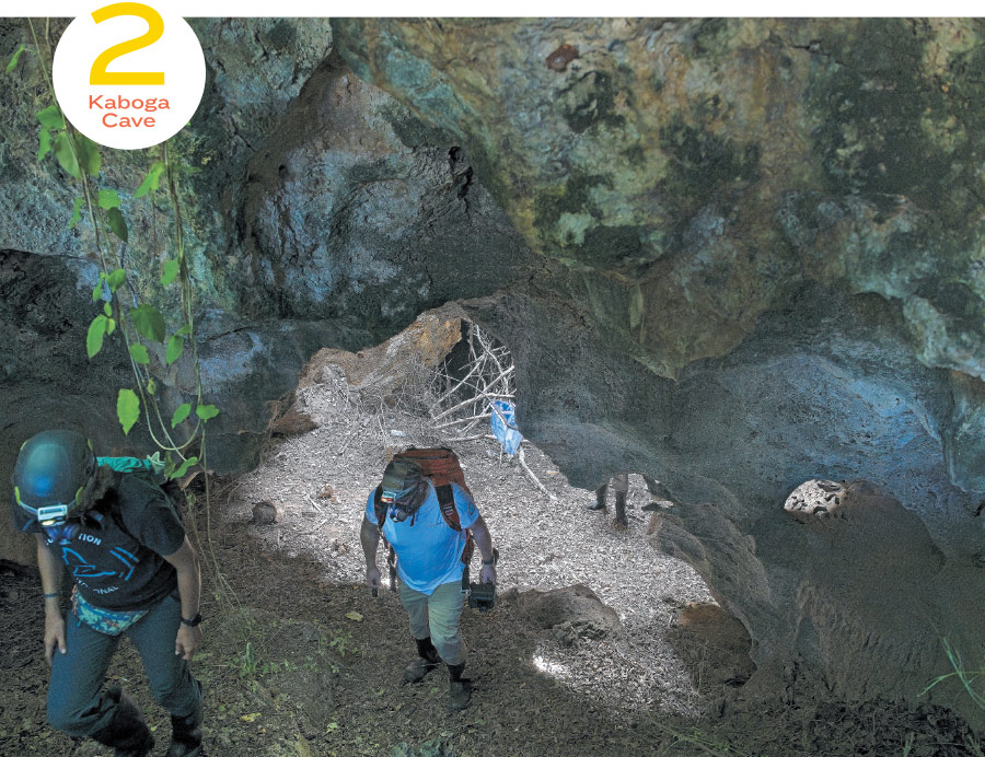 BCI team exploring Kaboga Cave in coastal Kenya