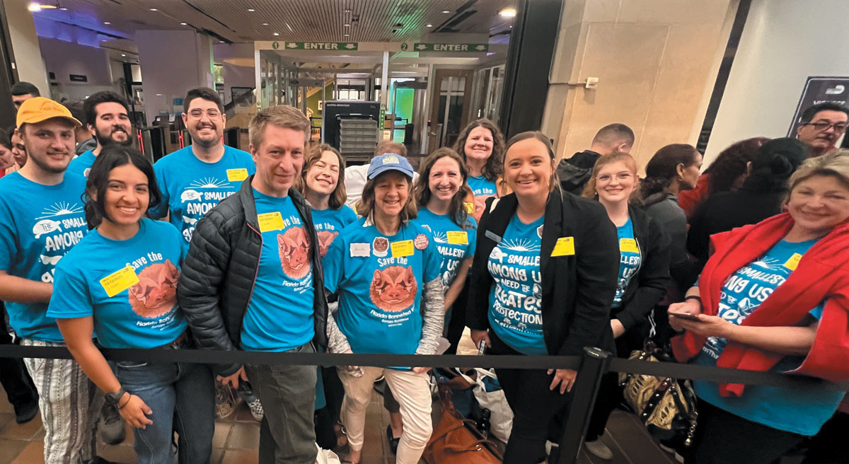 BCI staff and partners attend Miami-Dade county commission meetings to advocate for protecting Florida bonneted bats and the Richmond Tract of the Pine Rocklands at Zoo Miami.