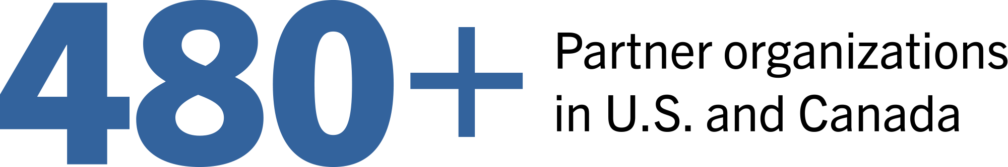 480+ Partner organizations in U.S. and Canada